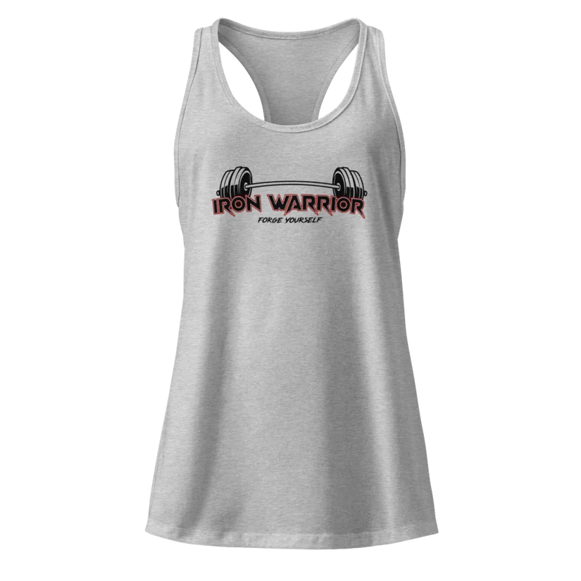 Women’s Fitted Racerback Tank Iron Warrior Gym merchandise