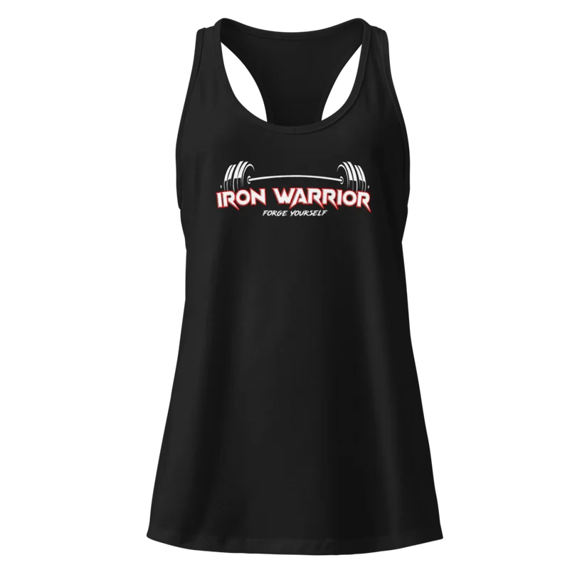 Women’s Fitted Racerback Tank Iron Warrior Gym merchandise