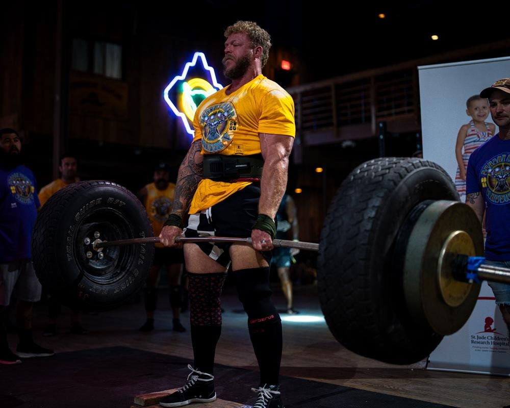 Athlete lifting at a strength competition